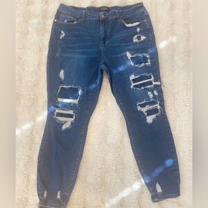 Judy Blues Distressed Blue Jeans